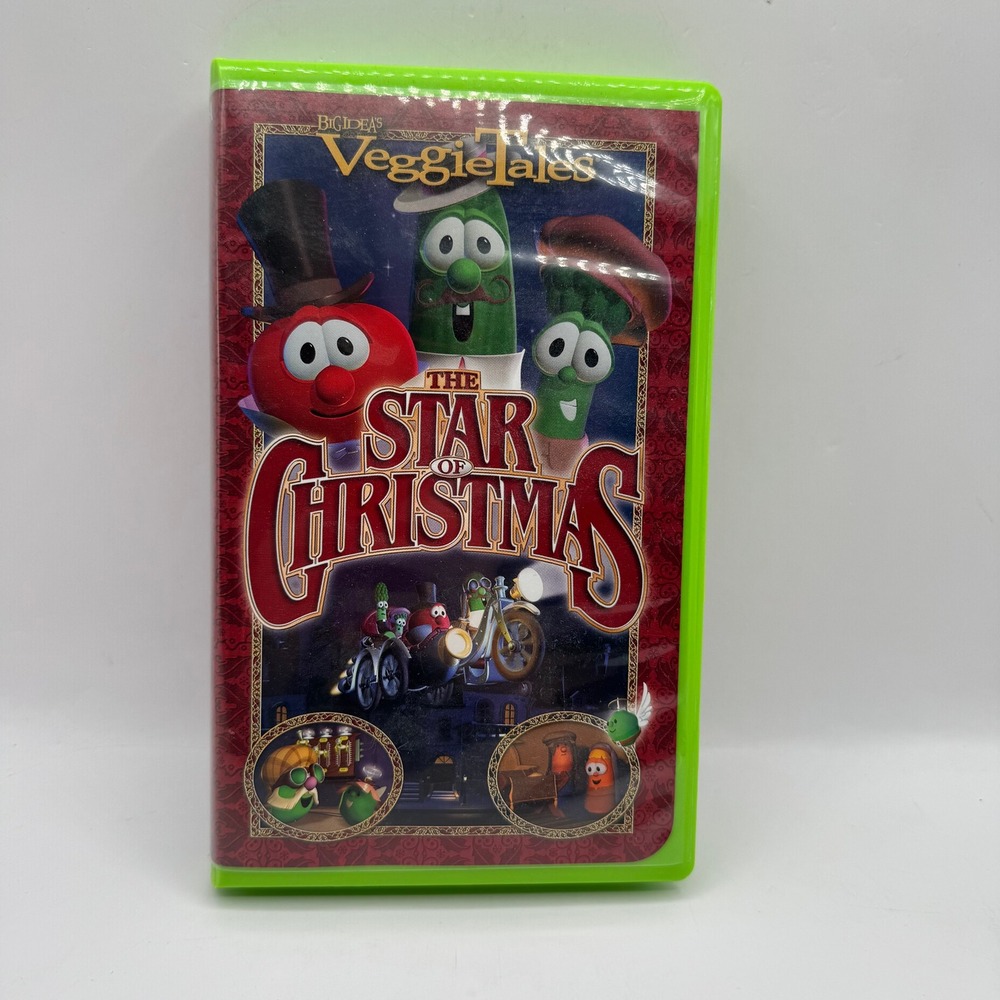 VeggieTales VHS The Star of Christmas Kids Green Clamshell 2002 Big Idea